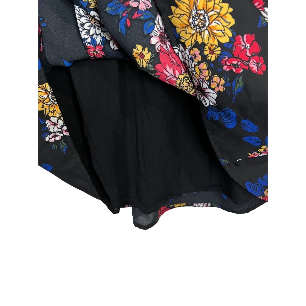 Taylor & Sage Women's Floral Mini Dress Black Long Sleeve - Size Medium - Picture 6 of 6